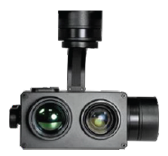 A building is on fire where two men attempting to extinguish the flames and cyberone drone is assisting by scanning the building to people locate in danger.