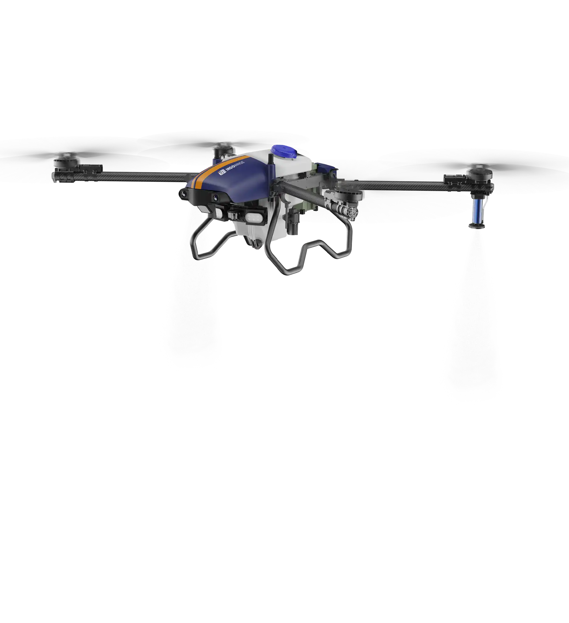 S-seriespro of agricultural drones spraying the water onto the green crops below accompanied by clouds in the sky.